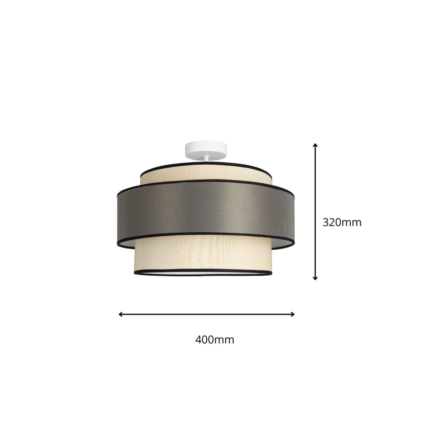 Nadgradni luster GRACE 1xE27/60W/230V kremasta/sivo