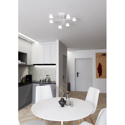 Nadgradni luster HALO 6xGX53/8W/230V bela