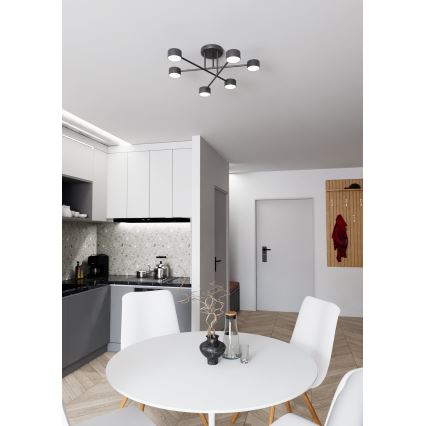 Nadgradni luster HALO 6xGX53/8W/230V crno