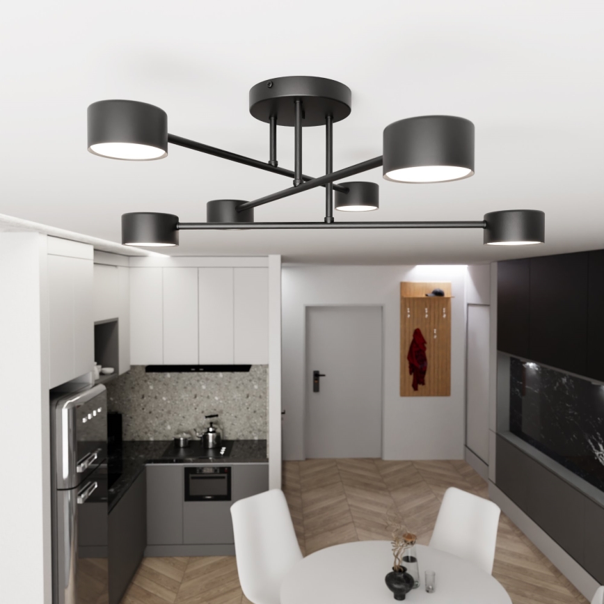 Nadgradni luster HALO 6xGX53/8W/230V crno