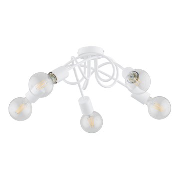 Nadgradni luster INTER 5xE27/15W/230V bela