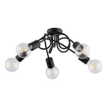 Nadgradni luster INTER 5xE27/15W/230V crno