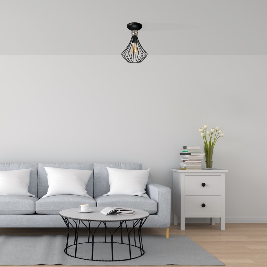 Nadgradni luster JEWEL 1xE27/60W/230V crno