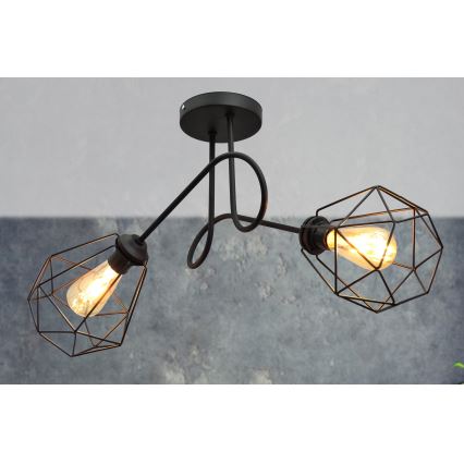 Nadgradni luster KARO 2xE27/15W/230V crno