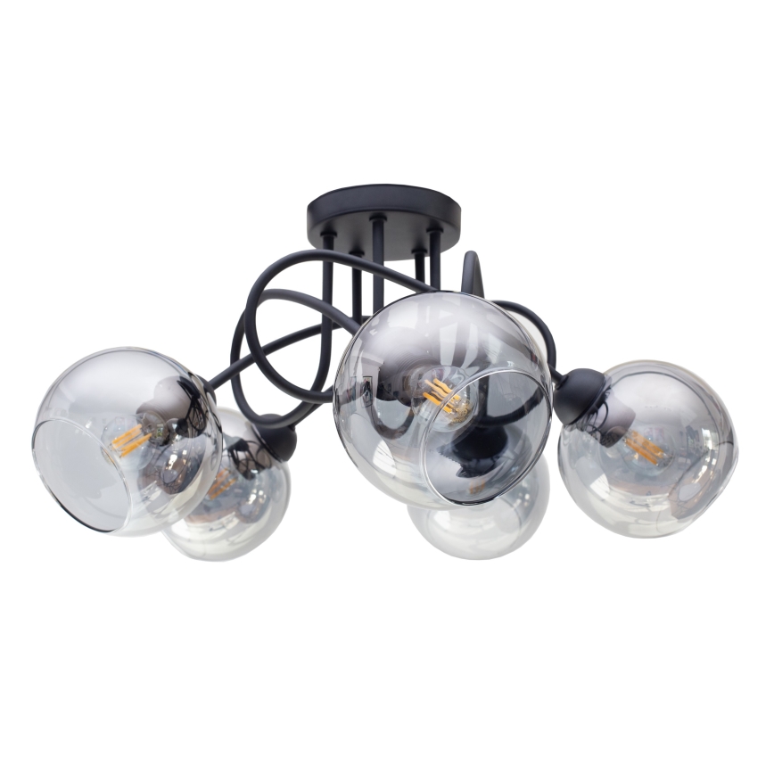 Nadgradni luster LATIL 5xE27/60W/230V crno