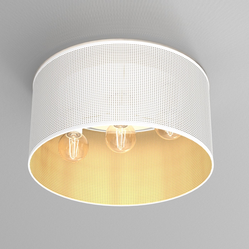 Nadgradni luster LOFT SHADE 3xE27/60W/230V bela/zlatna