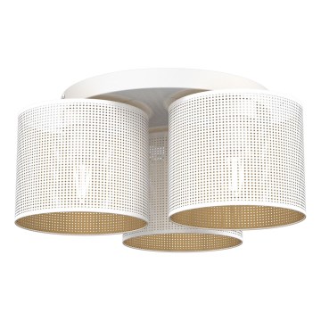 Nadgradni luster LOFT SHADE 3xE27/60W/230V bela/zlatna