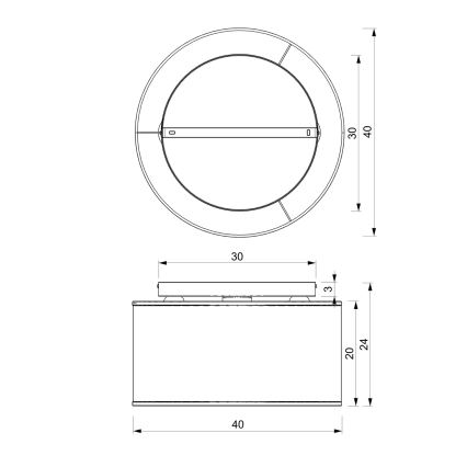 Nadgradni luster LOFT SHADE 3xE27/60W/230V crno