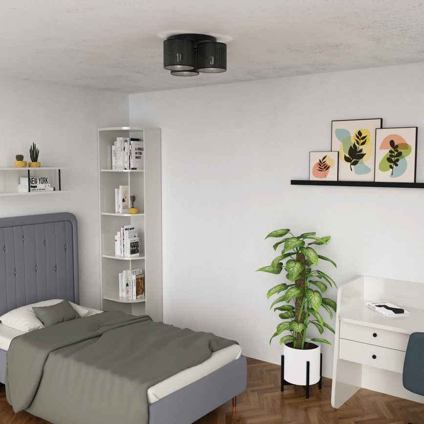 Nadgradni luster LOFT SHADE 3xE27/60W/230V crno