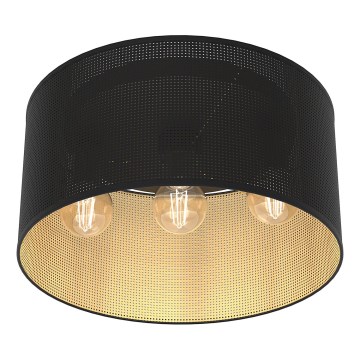 Nadgradni luster LOFT SHADE 3xE27/60W/230V crno/zlatna
