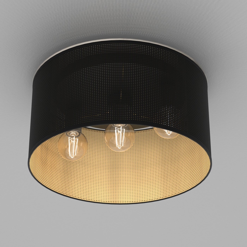 Nadgradni luster LOFT SHADE 3xE27/60W/230V crno/zlatna