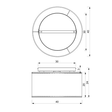 Nadgradni luster LOFT SHADE 3xE27/60W/230V crno/zlatna