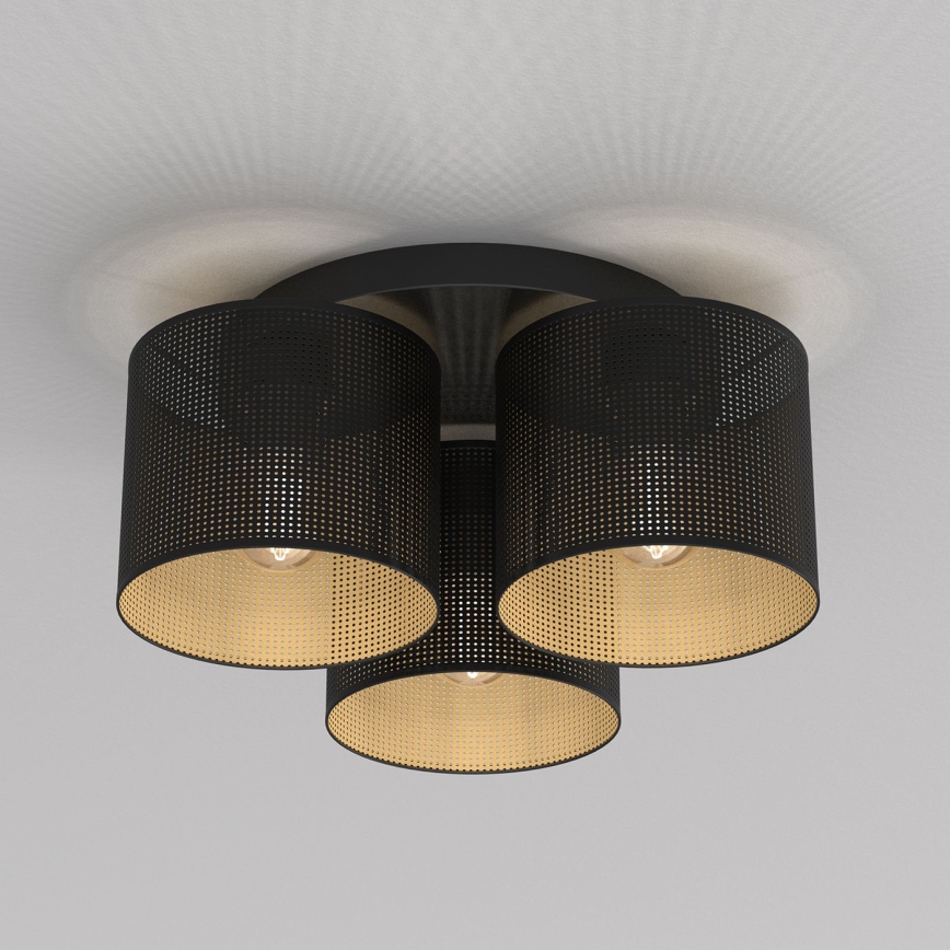 Nadgradni luster LOFT SHADE 3xE27/60W/230V crno/zlatna