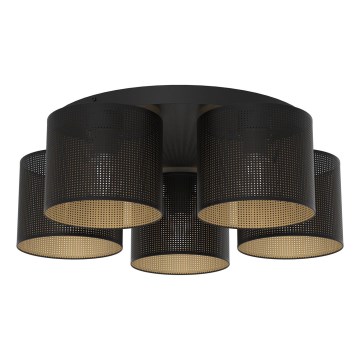 Nadgradni luster LOFT SHADE 5xE27/60W/230V crno/zlatna