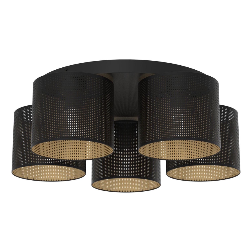 Nadgradni luster LOFT SHADE 5xE27/60W/230V crno/zlatna