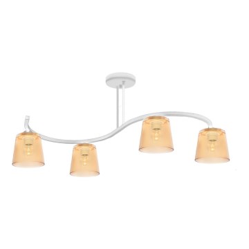 Nadgradni luster LUCEA 4xE27/15W/230V bela/narandžasta