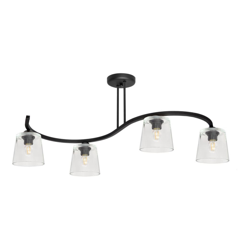 Nadgradni luster LUCEA 4xE27/15W/230V crno/prozirna