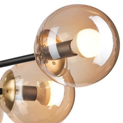 Nadgradni luster MALENA 6xE14/5W/230V zlatna/crno/dimno bež