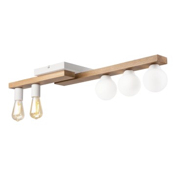 Nadgradni luster MATTE 2xE27/15W/230V + 3xG9/5W/230V bela/hrast