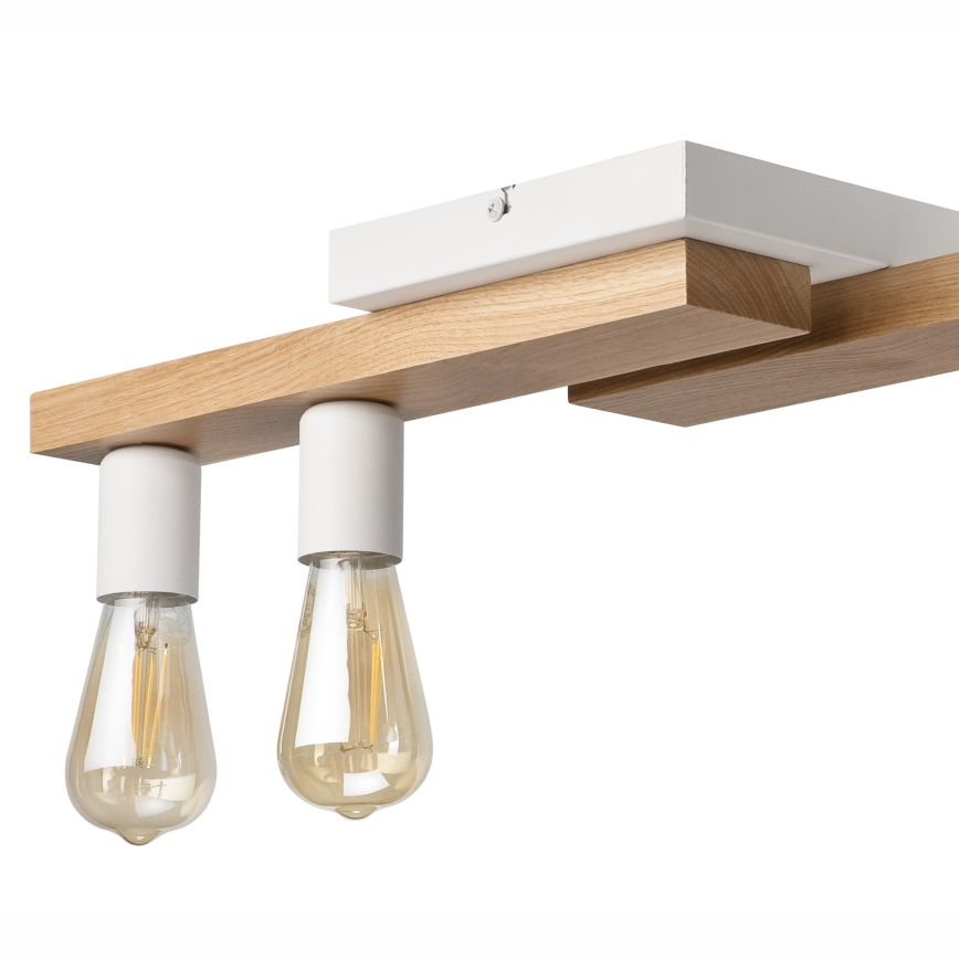 Nadgradni luster MATTE 2xE27/15W/230V + 3xG9/5W/230V bela/hrast