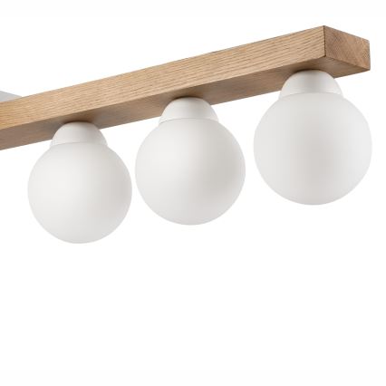 Nadgradni luster MATTE 2xE27/15W/230V + 3xG9/5W/230V bela/hrast