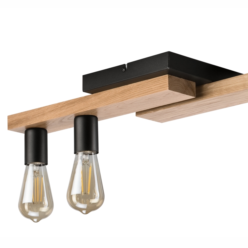 Nadgradni luster MATTE 2xE27/15W/230V + 3xG9/5W/230V crno/hrast