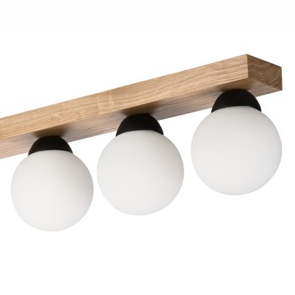 Nadgradni luster MATTE 2xE27/15W/230V + 3xG9/5W/230V crno/hrast