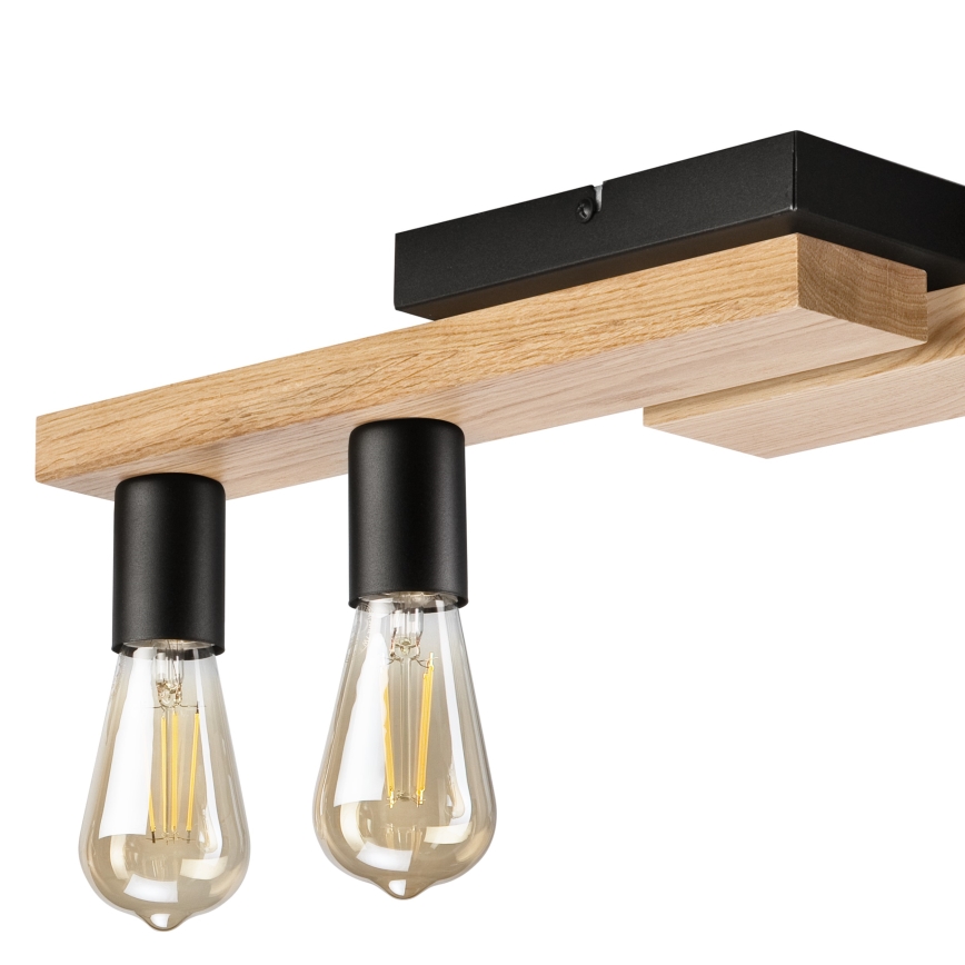 Nadgradni luster MATTE 4xE27/15W/230V crno/hrast