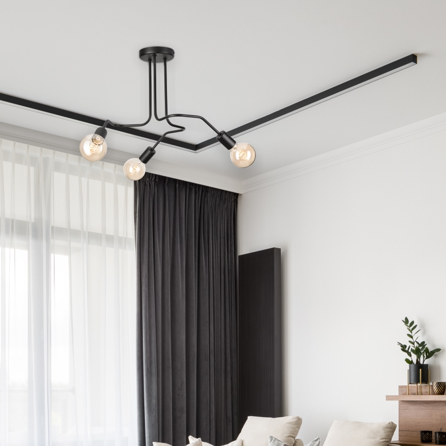 Nadgradni luster MATYLDA 3xE27/60W/230V crno