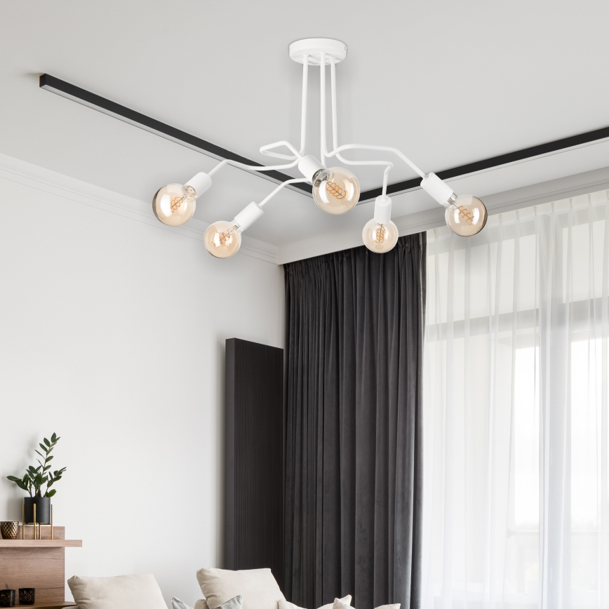 Nadgradni luster MATYLDA 5xE27/60W/230V bela