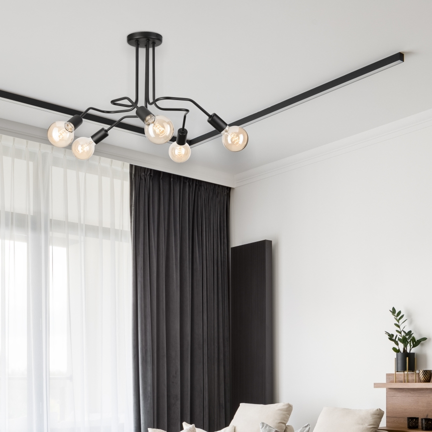 Nadgradni luster MATYLDA 5xE27/60W/230V crno