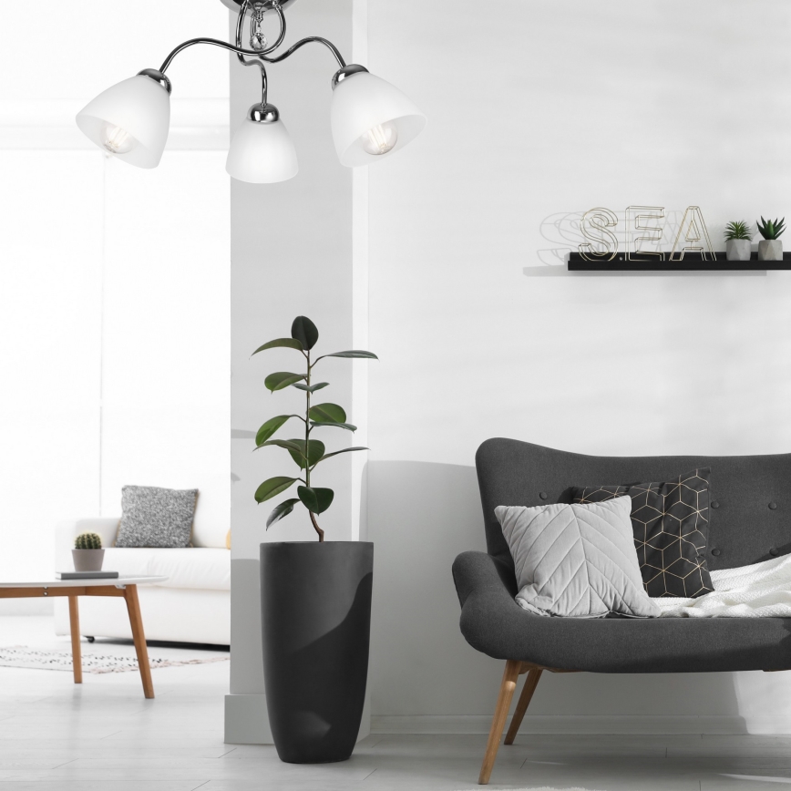 Nadgradni luster MIRANDA 3xE27/60W/230V sjajni krom