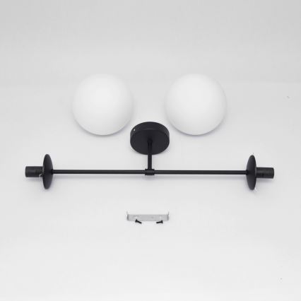 Nadgradni luster MOON 2xE27/15W/230V crno
