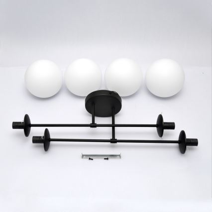 Nadgradni luster MOON 4xE27/15W/230V crno