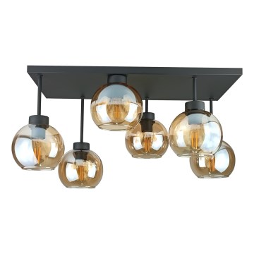 Nadgradni luster NESSA 6xE27/60W/230V crno/dimno bež