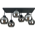 Nadgradni luster NESSA 6xE27/60W/230V crno/dimno crno