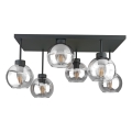 Nadgradni luster NESSA 6xE27/60W/230V crno/prozirna