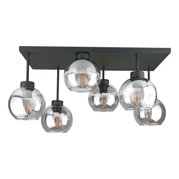 Nadgradni luster NESSA 6xE27/60W/230V crno/prozirna