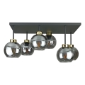Nadgradni luster NESSA 6xE27/60W/230V crno/zlatna/dimno crno