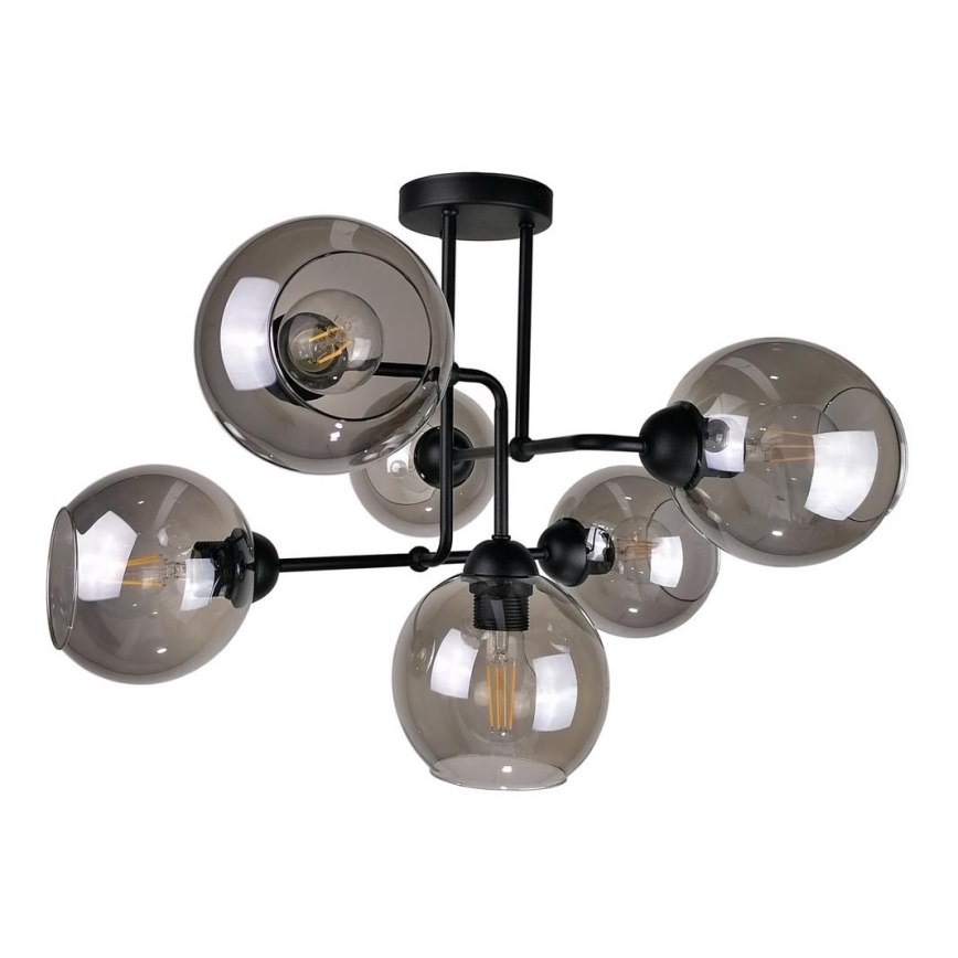 Nadgradni luster OSMO 6xE27/60W/230V crno