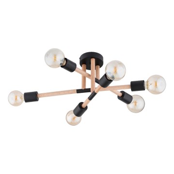 Nadgradni luster OTELLO 6xE27/15W/230V crno/bež