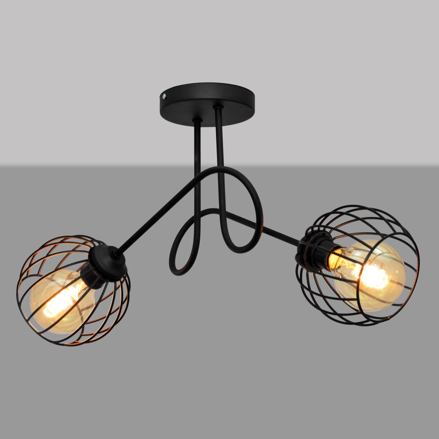 Nadgradni luster OXFORD 2xE27/15W/230V crno