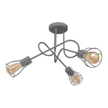 Nadgradni luster OXFORD 3xE27/15W/230V sivo