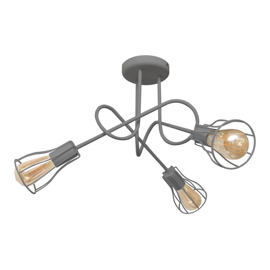 Nadgradni luster OXFORD 3xE27/15W/230V sivo