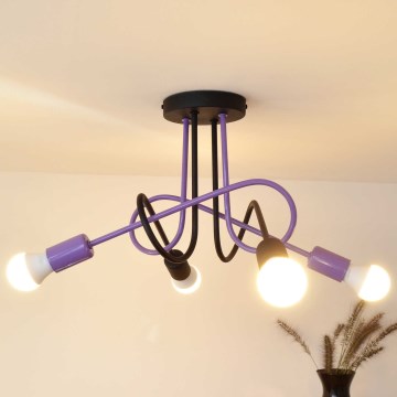 Nadgradni luster OXFORD 4xE27/15W/230V crno/ljubičasta