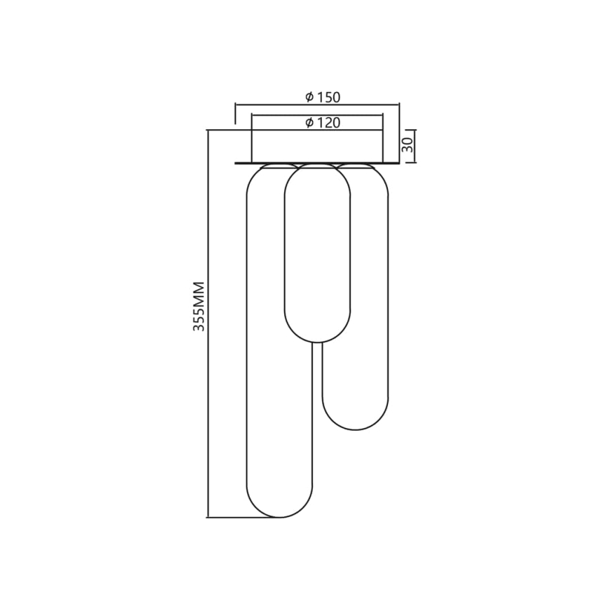 Nadgradni luster PAX 3xG9/9W/230V crno