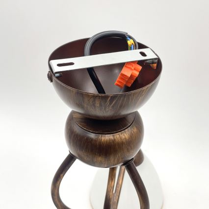 Nadgradni luster RETRO 3xE27/60W/230V bronzana patina