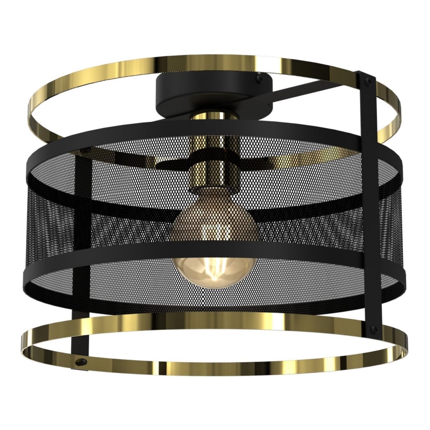 Nadgradni luster RIM 1xE27/60W/230V crno/zlatna