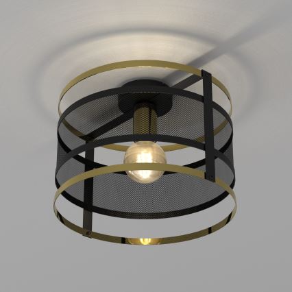 Nadgradni luster RIM 1xE27/60W/230V crno/zlatna