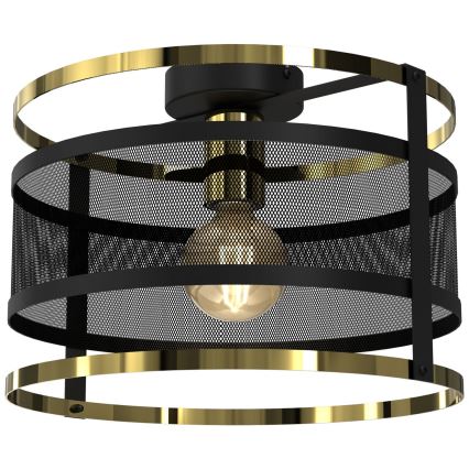 Nadgradni luster RIM 1xE27/60W/230V crno/zlatna